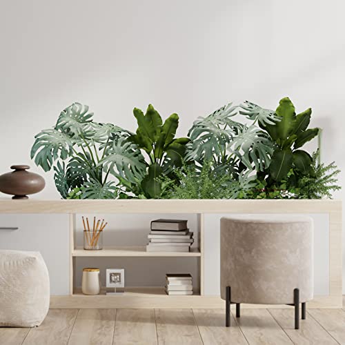 Tropical Plant Leaves Wall Decal Peel And Stick Removable Monstera Leaf Window Stickers Bedroom Living Room Nursery Holiday Jungle Party Decor (Jungle) #TOP4