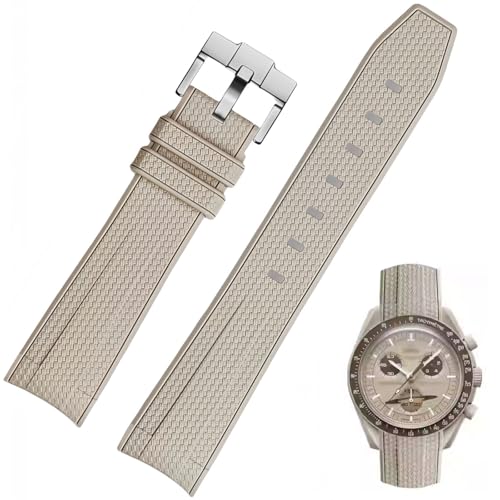 Image of Silicone Rubber Bands for Omega X Swatch Moonswatch Watch Strap 20mm Curved End Weave Style Premium Silicone Rubber Replacement Strap Women Men,for Omega Swatch Moonswatch Speedmaster