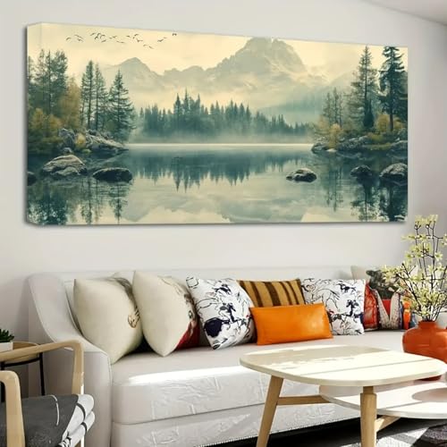 Impression murale montagnes enneigées et forêt décoration intérieure 50x100 - 5