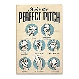 Make the Perfect Pitch Baseball Wood Wall Decor - Vintage Baseball Sign for Man Cave, Kids' Bedroom or Play Room