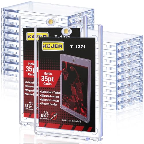 20ct Magnetic Card Holders for Trading, 35pt Hard Cards Sleeves Case, One Touch Card Holder Fit for MTG?Sports, Baseball, Game, Toploaders, Standard Cards Display