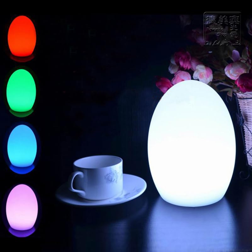 iplusmile Led Egg Shaped Table Lamp USB Charging Night Light with 7 Color Changing Modes for Bedroom Outdoor Bar Desk Lamp 7.5X5.5 Inch - Image 2