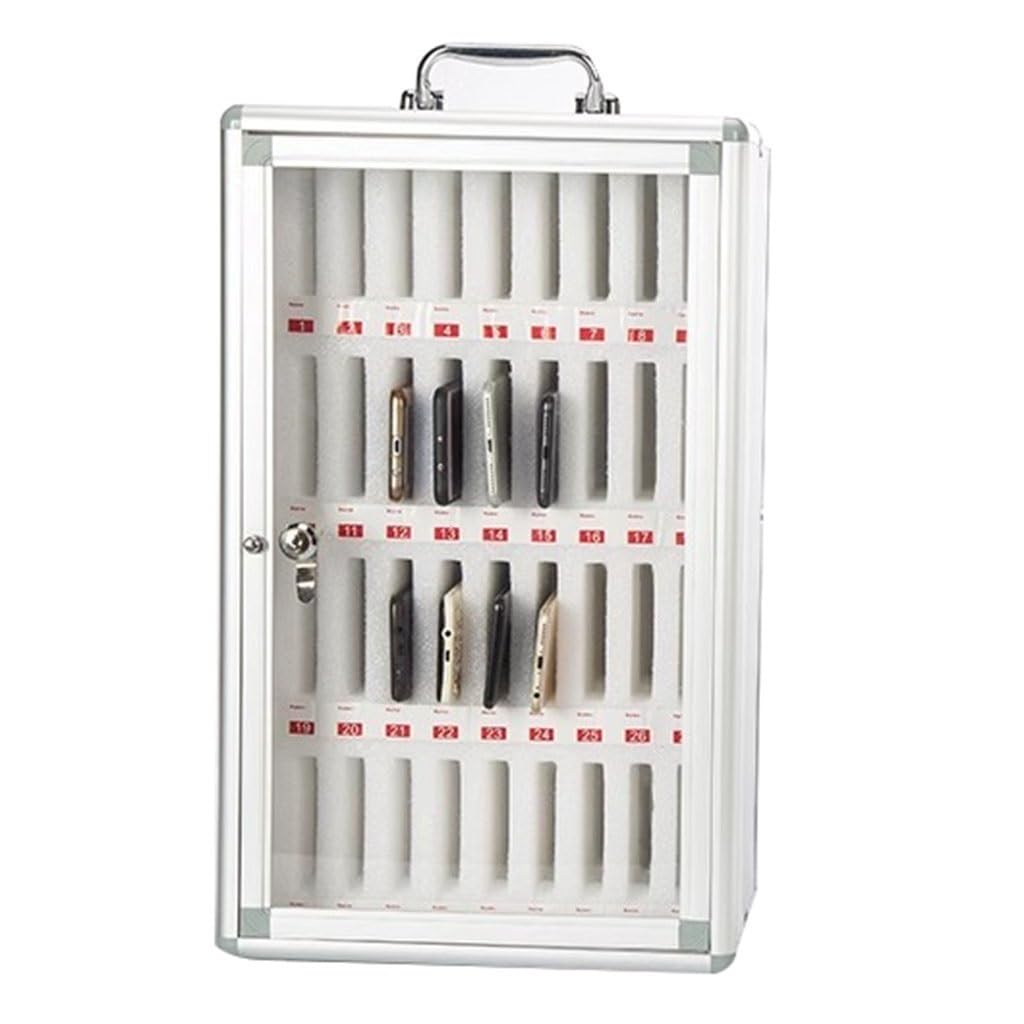 Scatola Porta Cellulare - Armadietto per conferenze e scuole, mobiletto da scrivania con Maniglia per Uso Aziendale, Organizer Sicuro per cellulari per Ufficio e Aula