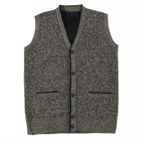 Bollrllr Men's Sweater Vest V Neck Single Breasted Sleeveless Vest With Pockets Elastic Thickened Vest3