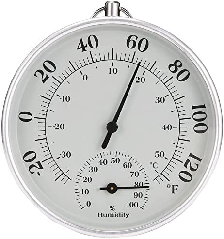 Indoor Outdoor Thermometer Wireless - Weather Dial Hygrometer Thermometer, No Battery Required Hanging Hygrometer for Wall, Table, Car, Greenhouse or Decorative, Round 4" in Diameter