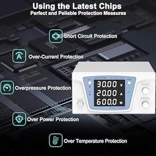WANPTEK POWER Alimentatore da banco 30V 20A, Fonte laboratorio 600W ad alta potenza, Tensione e corrente regolabili, Display LED 4 cifre ad alta precisione, Pulsante OUTPUT, Manopola encoder digitale