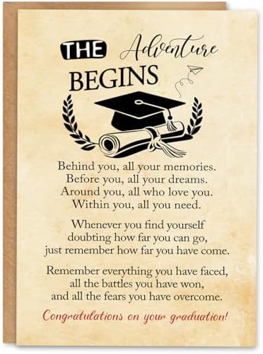 Amazon.com: Bestmelo Inspirational Graduation Card, The Adventure ...