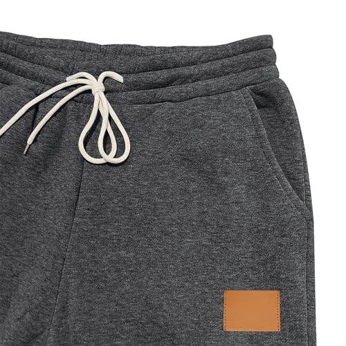 Mens Cargo Sweatpants Joggers Fleece Baggy Sweatpants Straight Leg Elastic Waist Pants Casual Drawstring Joggers4