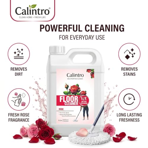 Image of Floor Cleaner Liquid 5L - Multipurpose Surface Cleaner with Long Lasting Fresh Fragrance | Removes Dirt, Stains & Odor | Suitable for Tiles, Marble, Granite, Ceramic & Bathroom Floors (Rose)