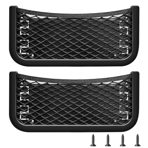 mxiixnai ABS Plastic Frame Automotive Cargo Nets Car Net Pocket Phone Car Mesh Net Holder RV Storage Boat Cargo Pocket Organizer Framed Mesh Net Pocket with Screws for Auto RV Net(2 10 x 4.7 Inch)