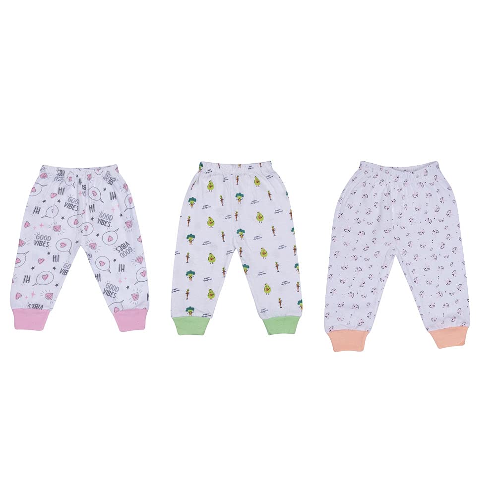 Dazzlia Cotton Pajama/Lower Pants/Pyjama/lenghi for Sleepwear/Causal wear Multicolor Pack 3(3, Newborn)