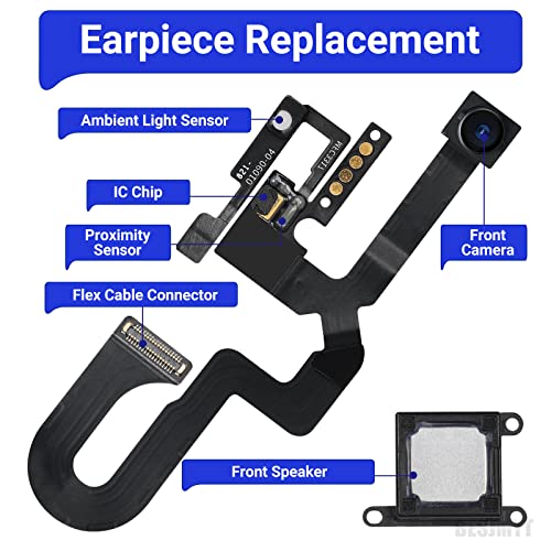 For Iphone 8 Plus Ear Speaker Replacement Repair Earpiece 7Mp New Front Camera Replacement Module Part With Ambient Light Sensor Proximity Sensor Flex Cable Connector Fix Tools Kit A1864 A1897 A1898 #TOP1