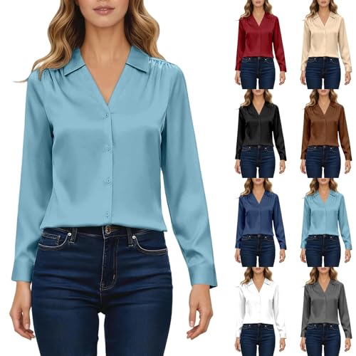 Haut de travail satiné pour femme tenue Nouvel An élégante