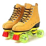 + Sicherheit: Ausgestattet mit ABEC 5 Kugellagern, sicherer, stabiler und bequemer für Sie und Ihnen. Die klassischen zweireihigen und vier Räder sind sehr freundlich für Anfänger. Fortgeschrittene Rollschuhe können durch diese zwei Paar Rollschuhe eine bessere Leistung spielen.