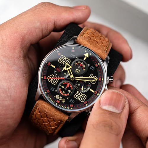 Montre AVI-8 Hawker Typhoon édition D-Day 80, chronographe d'exception en cuir véritable - 2
