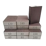 12PCS Sanding Sponge,Sanding Blocks Coarse Medium Fine,Sanding Block in 60/80/100/120/180/220 for Wood,Metal,Drywall