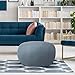 ROTOT Decorative Pouf Cover, Ottoman, Bean Bag Chair, Footstool, Foot Rest Shell, Storage Solution or Wedding Gifts (Unstuffed & Empty) (Light Grey)