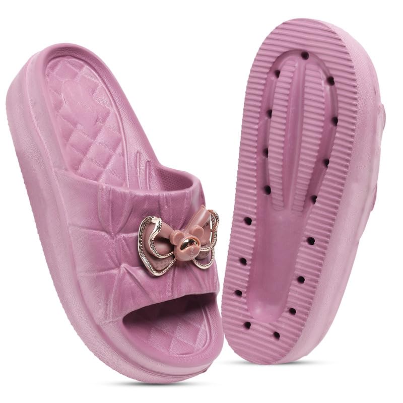 Image of Richmen Women's EVA Sliders Slippers | Lightweight Anti-Slip Soft Cushioned Bathroom & Home Slides | Stylish Design Comfortable Indoor Outdoor Flip Flops for Ladies