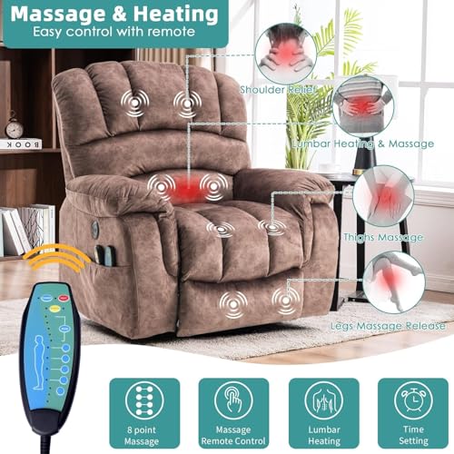 Sillón Eléctrico Plegable Tela Marrón miniatura 3