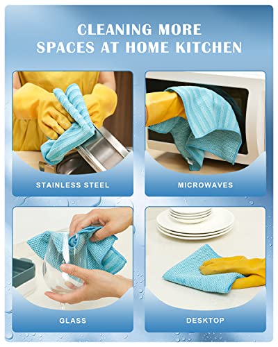 Weawe Stainless Steel Cleaning Cloth, Premium Microfiber Stainless Steel Cleaner For Appliances, Great For Oven, Stove And Refrigerators, Washable And Reusable, 12 Pack, 12 × 12 Inch #TOP3