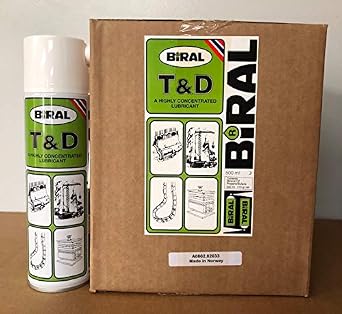 BiRAL Lubricant, 500ml Aerosol Can Case of 12, Medium to High Viscosity, Prevent Corrosion, 12 pounds