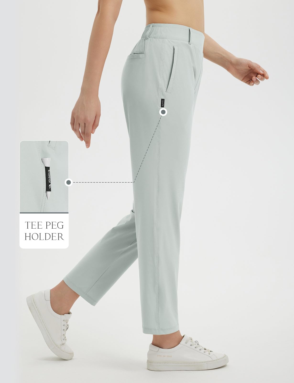 baleaf Damen-Golfhose mit Gürtelschlaufen, Reißverschlusstaschen, Stretch, Reisen, Arbeit, Business, elegant, lässig, LSF 50+