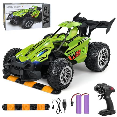 HERMORRYSS Carro telecomandado, Auto RC Todo Terreno com Bateria Recarregável, 2WD 15 km/h Carro RC, 2,4 GHz Carro de Brinquedo Todo Terreno Impermeável para Crianças a Partir dos 6, 7, 8, 9, 10 Anos
