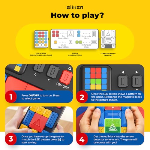 giiker super slide puzzle games original 500 challenges brain teaser puzzle toys for kids teens travel games birthday stocking stuffers for boys girls activities for road trips