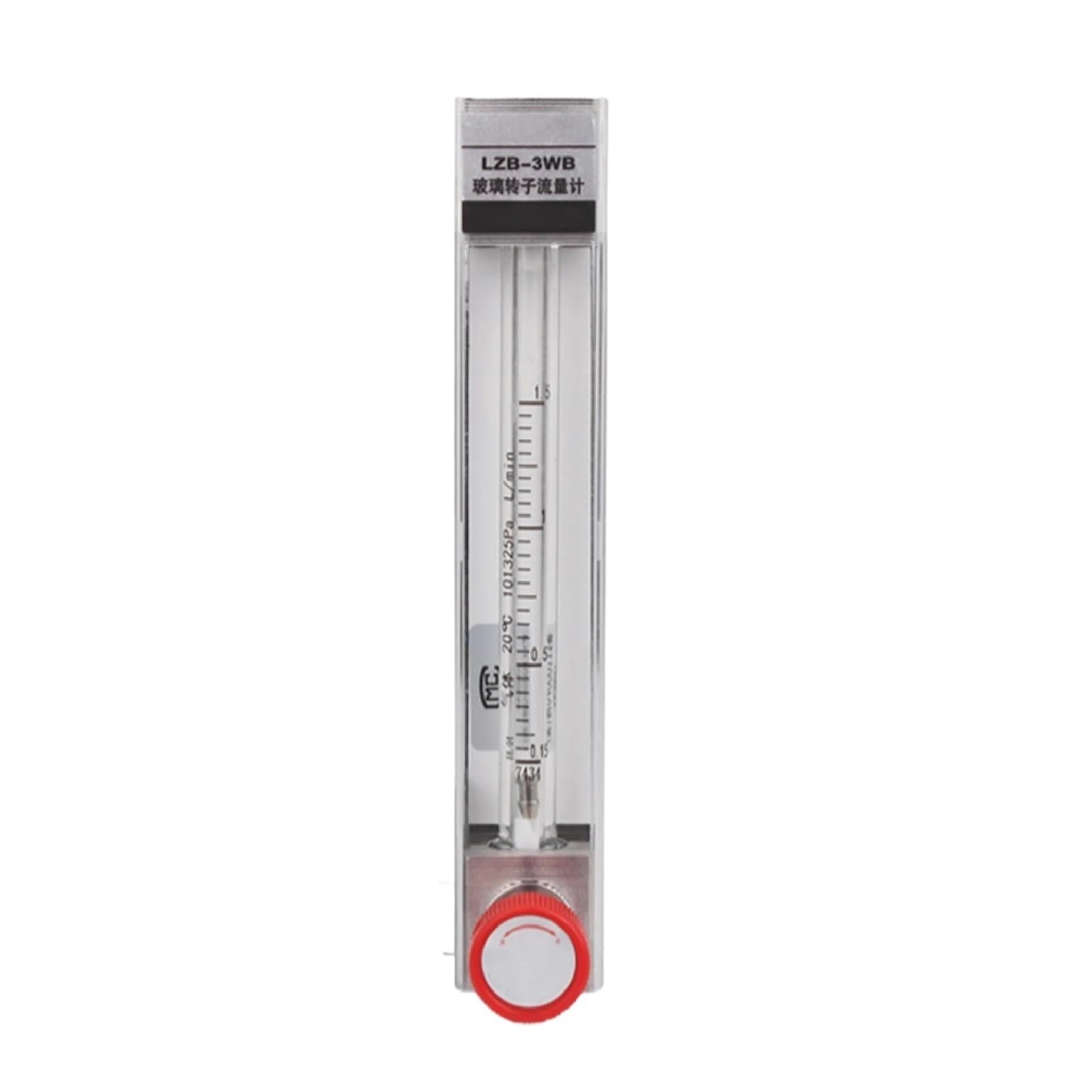 VKvmNYlxx Liquid Flow Meter with Glass Rotameter LZB-3WB Glass Tube Float Flow Meter for Water and Pure Water Measurement(10-100ml-min-Gas)