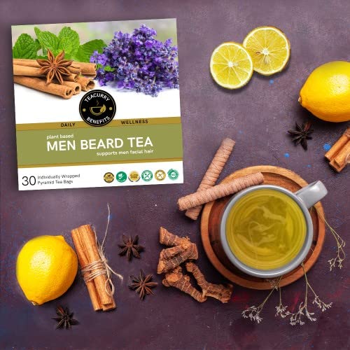 TEACURRY Beard Tea (6 Month Pack | 180 Tea Bags) - Helps with Hair Growth, Shine, Repair & Strength - Image 5 thumbnail