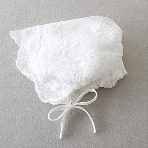 Baby Girls Long Sleeve Christening Dress Classic Embroidered Baptism Tulle Dress With Bonnet Ivory Size 3M #TOP3