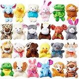 FuYelng 24 Pièces Lot Mini Peluches, Petite Peluche Mignon Porte-Clés Animaux pour Enfants Mini Jouet Petits Jouets Enfants, pour Les Fêtes sur Le Thème de la Faune Sauvage Cadeau d'anniversaire