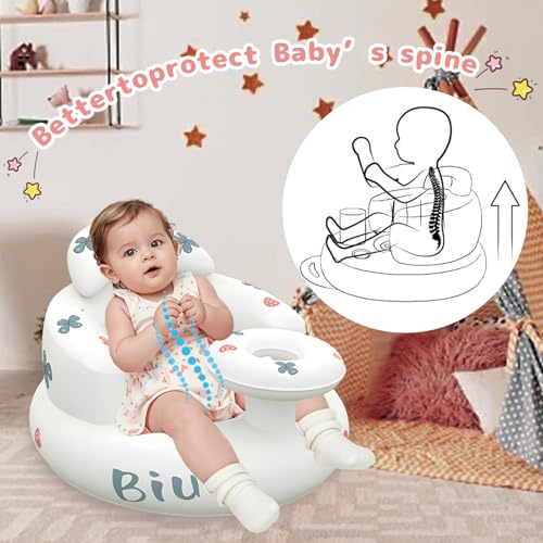 Siège Gonflable pour Bébés de 3 à 36 Mois | Siège de Canapé pour Bébé | Soutien du Dos pour Nourrisson | Chaise Portable pour Tout-petit | Siège au Sol avec Pompe à Air Intégrée – Image 3