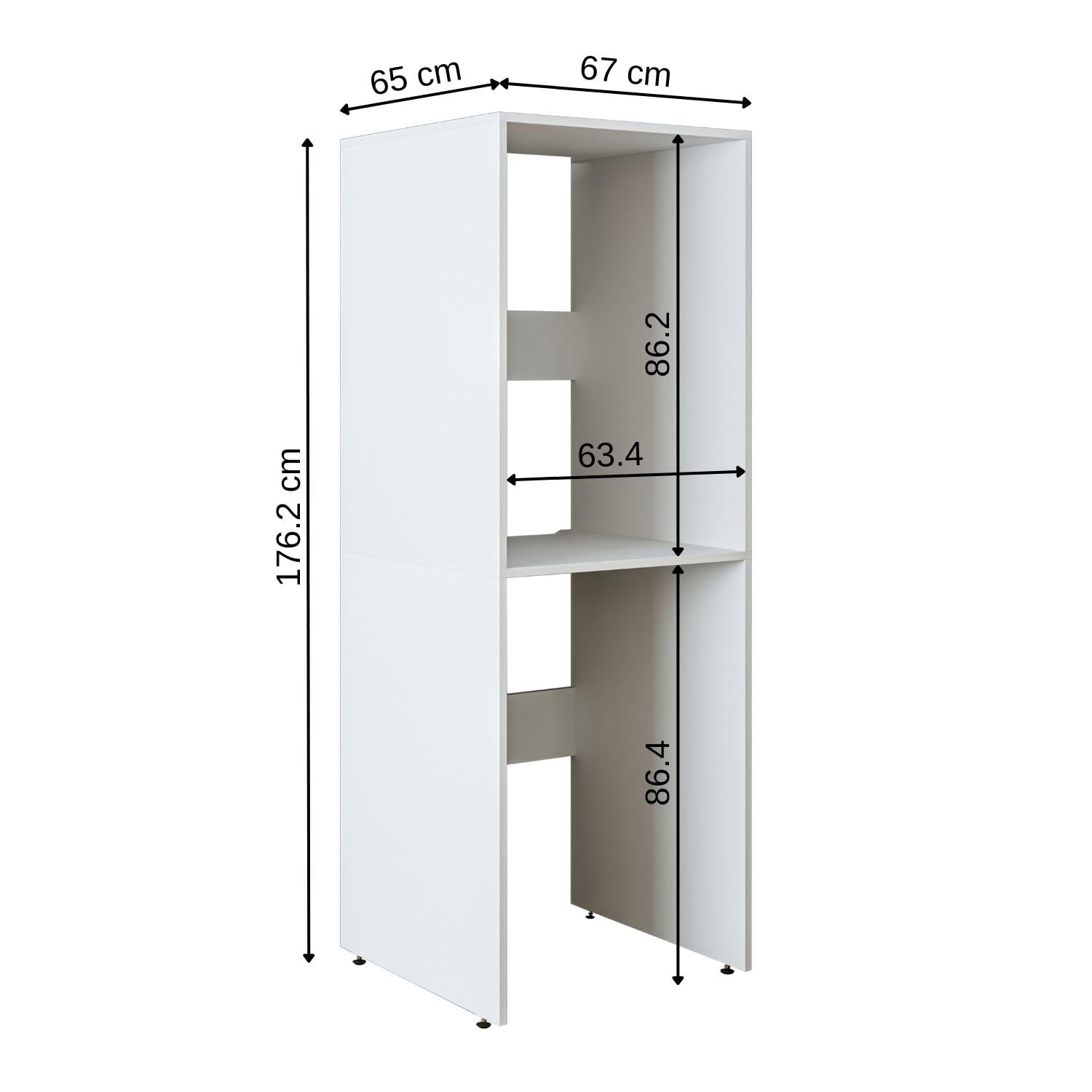 Roomart Waschmaschinenschrank DUO, Schrank für Trockner & Waschmaschine, Waschmachinenüberbau (Weiß)