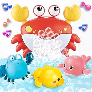 Baby Bath Toys fot Toodler, Crab Bath Bubble Maker with 12 Songs, 3 Pack Wind-up Water Toys for Kid , Bathtub Toys for Kids as Gifts for Boys Girls
