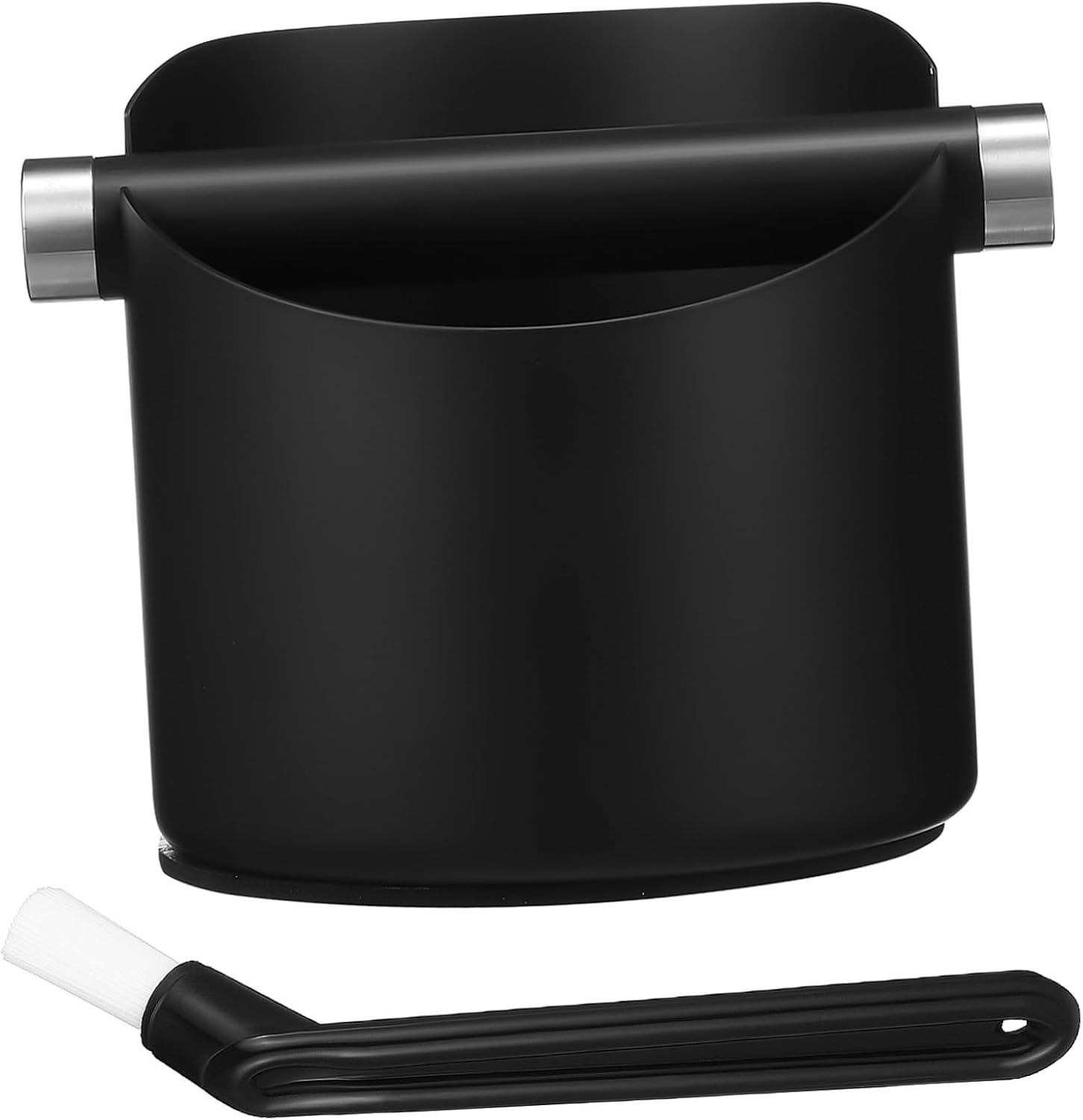 Coffee Grounds Bucket for Espresso Machines Coffee Bar Accessories Equipment Container Reusable Plunger Storage Coffee Machines Small Grind for Coffee Black Stainless Steel