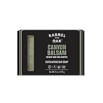 Barrel & Oak Exfoliating Bar Soap for Men, Walnut Shell Powder, Olive Stone, and Essential Oils, Long-Lasting Bar Soap, Vegan, SLS-Free, Canyon Balsam
