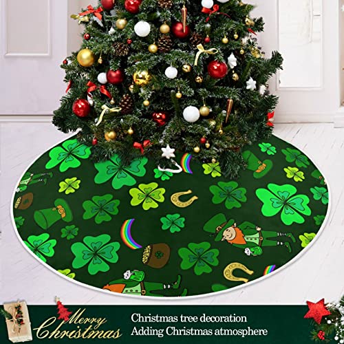 Moudou St. Patrick's Day Tree Skirt Clover Christmas Tree Skirt For Holiday Party Decoration 36 Inch #TOP5
