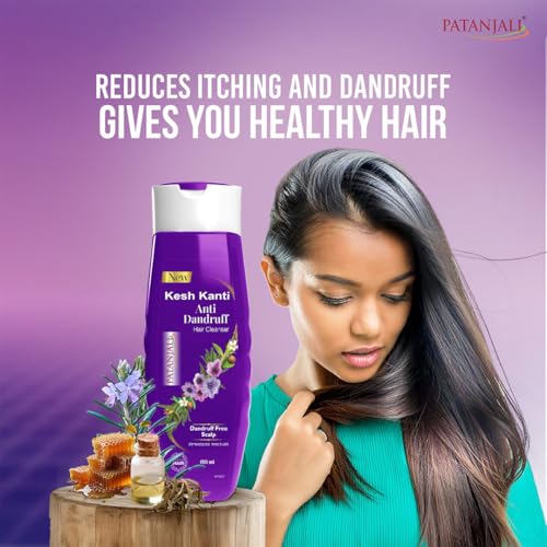 Image of Patanjali Kesh Kanti Anti Dandruff Hair Cleanser 180ML, Natural Nourishing Shampoo, Herbal Care for Healthy Hair, Scalp Cleansers for Men and Women, All Hair Types