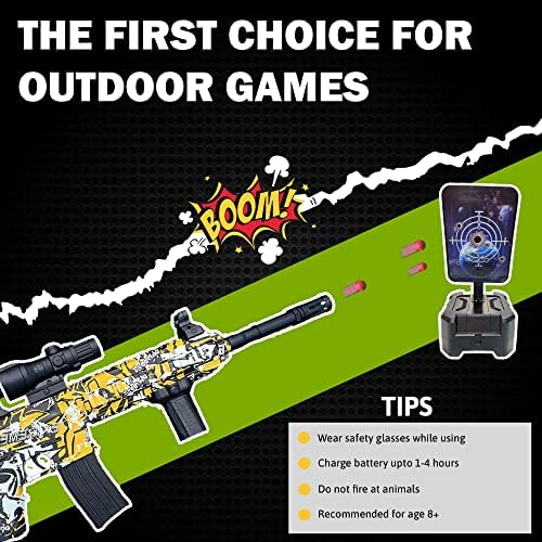 Gel Blaster, Gel Blaster Gun, Gel Ball Blaster, Electric Toy with Fast Fire Rate, M416 Sniper Rifle with Scope, Automatic Shooter with 30000 Water Balls/Beads, With Goggles, For Adults and Kids, T80
