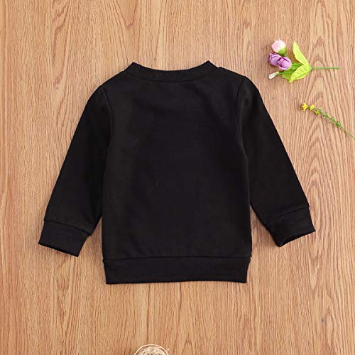 Duanyozu Infant Toddler Baby Girl Long Sleeve Shirts Daddys Girl Pullover Sweatshirt Tops Fall Outfit Casual Clothes (Black, 12-18 Months) #TOP6