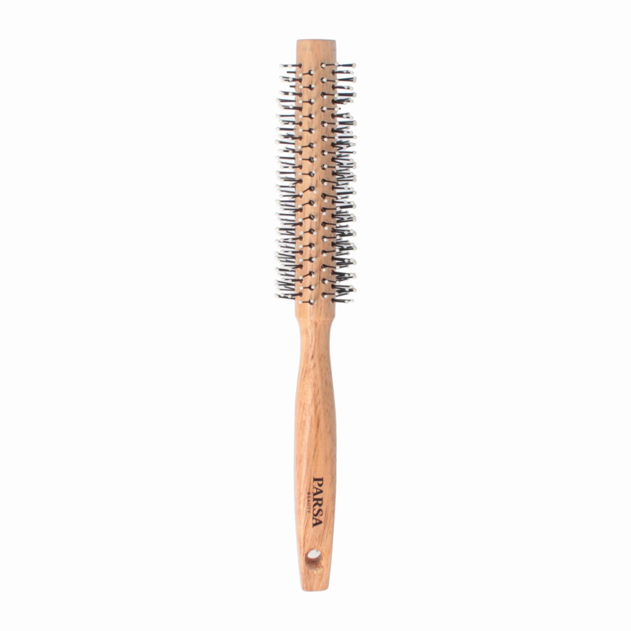 PARSA Beauty Rundbürste 14 mm – Stylingbürste für Volumen und kurzes Haar, Föhnbürste aus Kautschukholz, Ergonomisches Design, Für feines bis mitteldickes Haar, Umweltfreundlich & langlebig