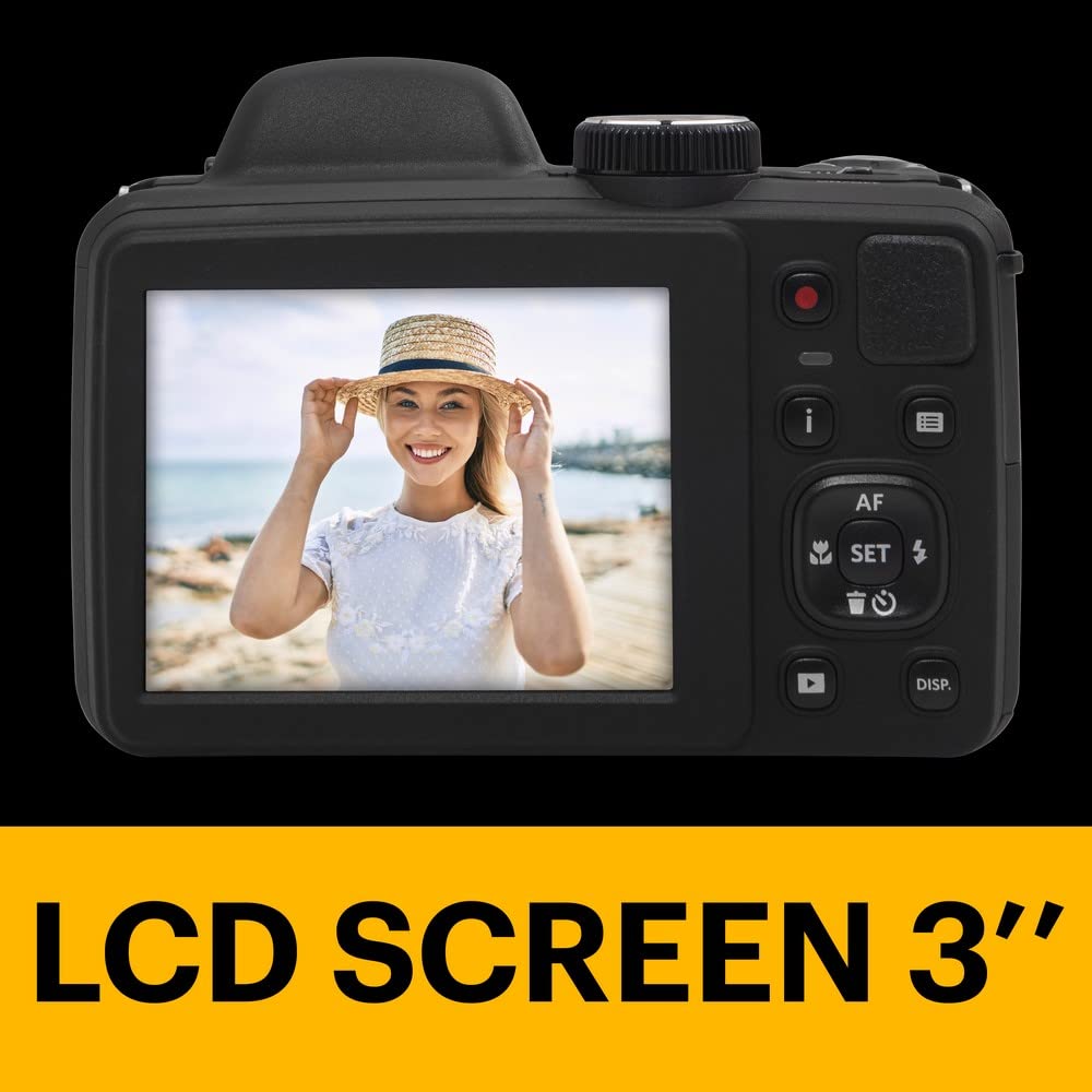 KODAK Pixpro Astro Zoom AZ405 + Funda Protectora - Cámara Digital Bridge, Zoom X40, Gran Angular de 24 mm, 20 megapíxeles, LCD 3, vídeo Full HD 1080p, OIS, Pila AA - Blanco