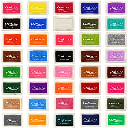 Jexine BW-JEXINE-149242 40 Pcs Ink Pad For Stamps Colors Craft Ink Pad Washable Stamp Pad Finger Ink Pads cover