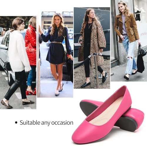 Image of Hash Bubbie Women's Flats Shoes Ballet Flats Dress Shoes Comfortable PU Leather Slip on Shoes for Women