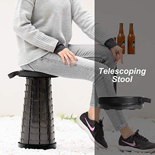 Simple Stool Collapsible, Portable Retractable/Telescoping Stool Load 330 lb, Camping Folding Seat for Travel, Fishing, Garden - Thumbnail 3