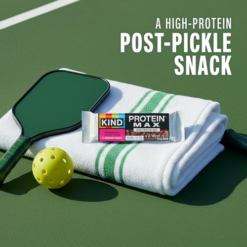 Image of KIND Protein MAX Bars, Raspberry Cocoa Crisp, Gluten Free, Low Sugar, High Fiber Snacks, 20g Protein, 12 Count