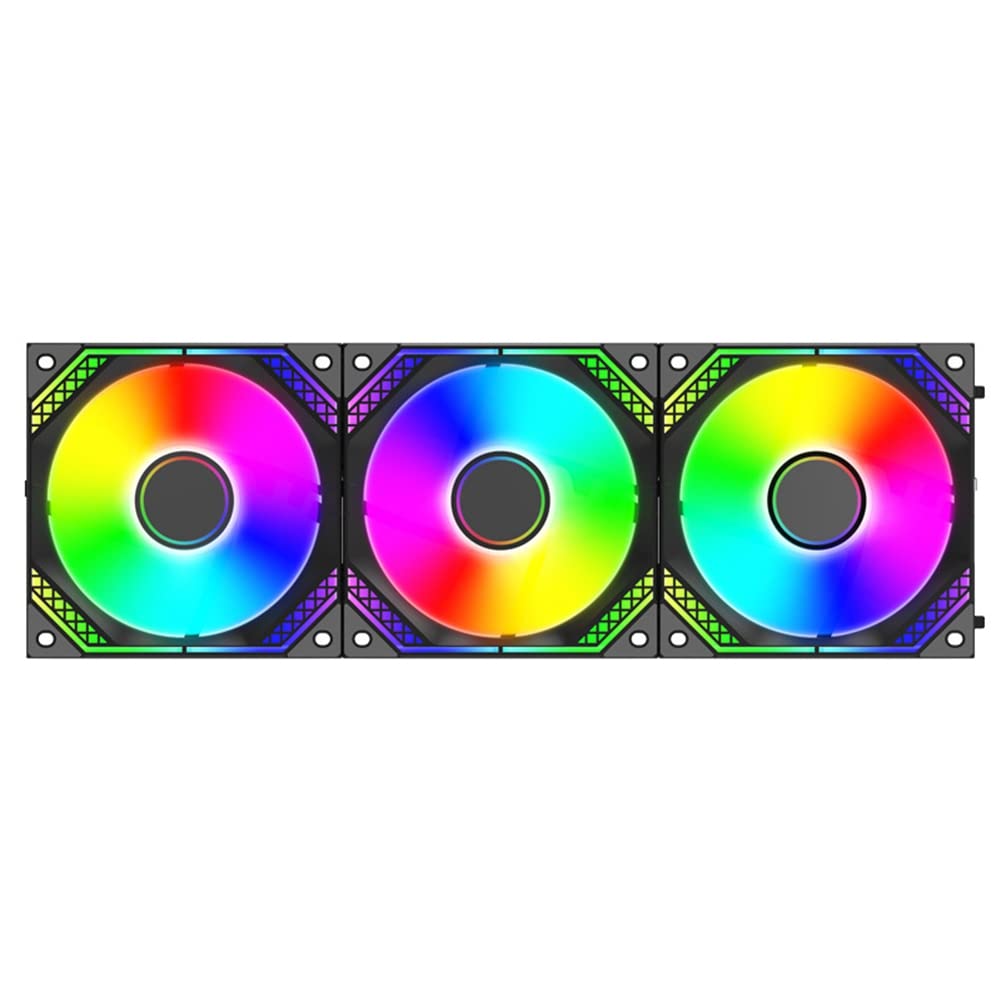 Qtynudy Case Fan ARGB Blocks Color Triple Package Silent Pwm 