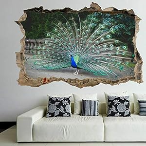 Muurstickers 3D Spiegelweergave Doorbreken De Muur Vinyl Muurstickers Verwijderbare DIY Vinyl Muurstickers Bird voor…