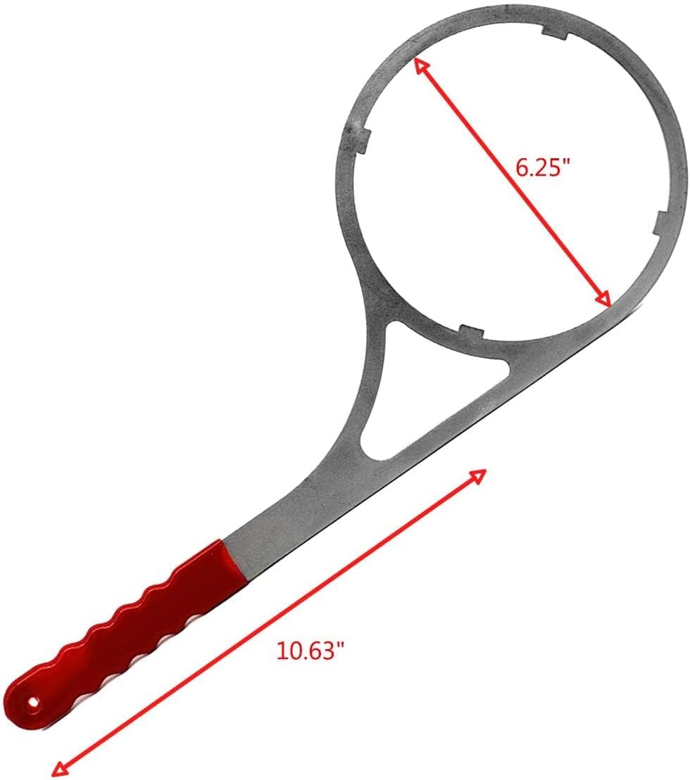 6.25" Heavy Metal Wrench Replaces Plastic Wrench, Extended Handle With Rubber Wrapping Providing Comfortable Touch.(6.25 Inch Inside Diameter)